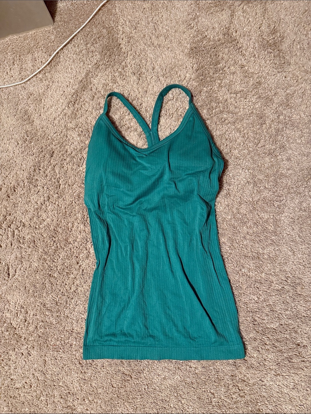 Zella Teal Ribbed Double-Strap Camisole